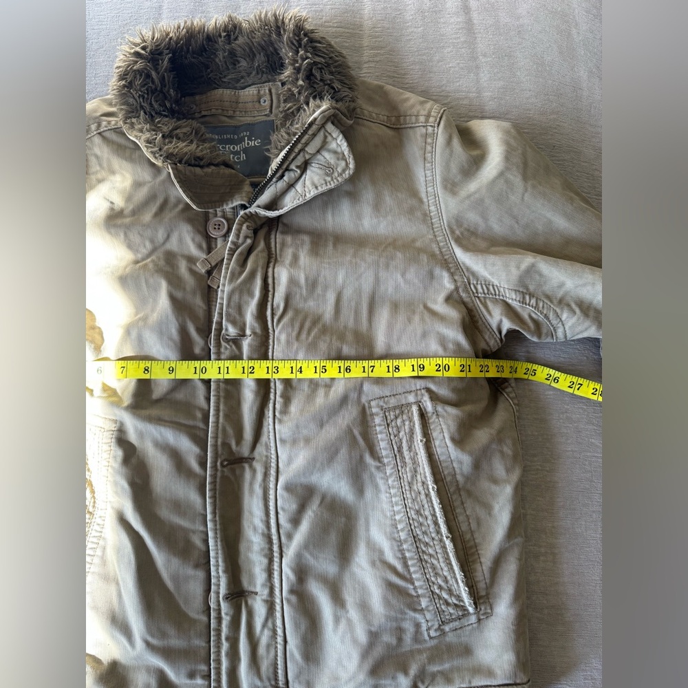 Abercrombie & Fitch Adirondack Jacket Men’s Large Faux Fur Lined Utility Coat - Picture 10 of 11